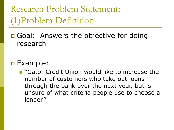 research problem statement definition