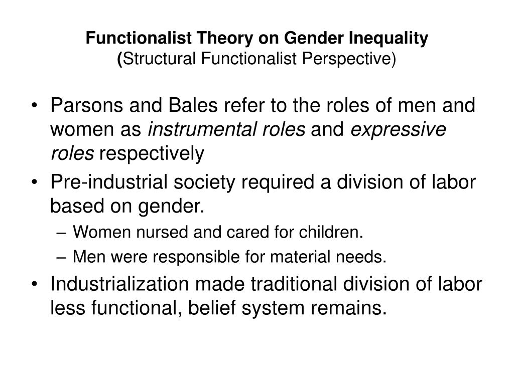 functionalist view on gender inequality