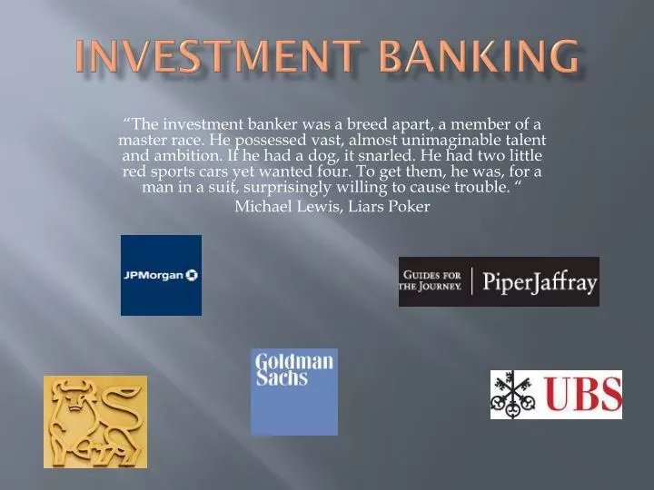what is investment banking presentation