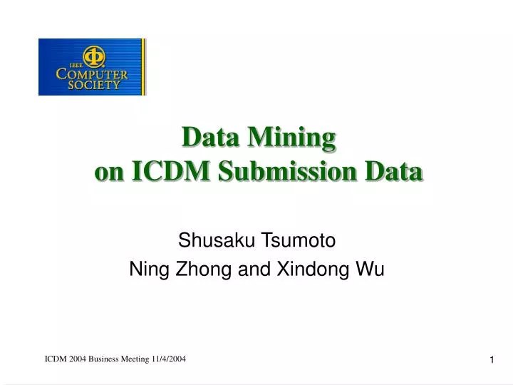data mining on icdm submission data n.
