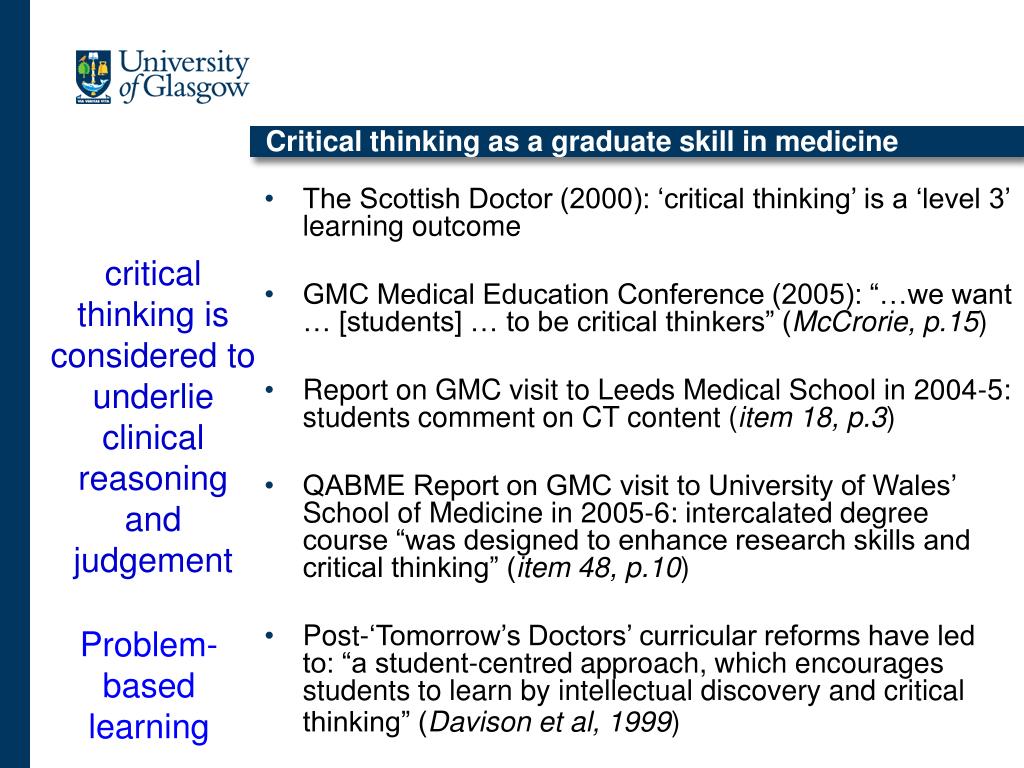 critical thinking in medical students