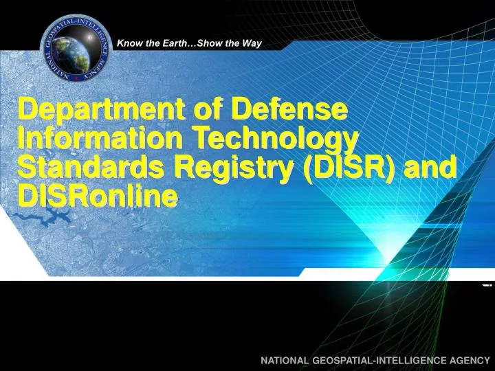 department of defense information technology standards registry disr and disronline n.
