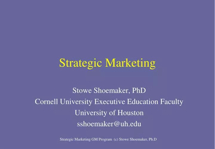 strategic marketing n.