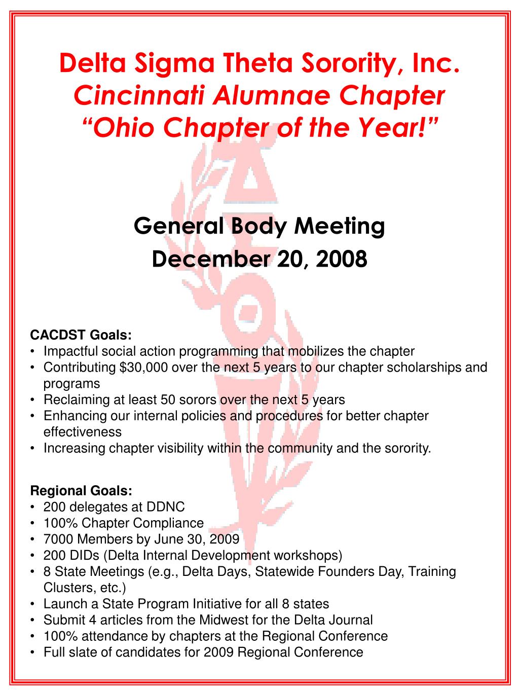 PPT Delta Sigma Theta Sorority, Inc. Cincinnati Alumnae Chapter “Ohio