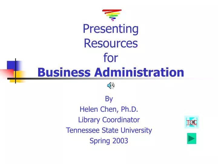 presenting resources for business administration n.