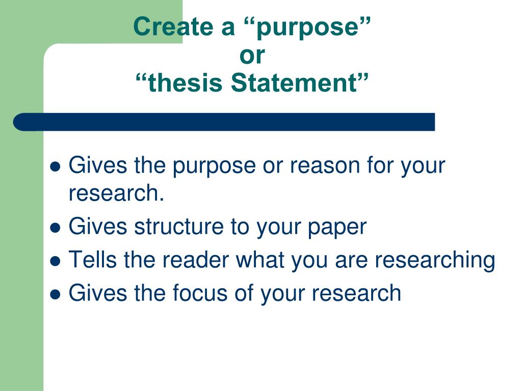 is thesis and purpose the same