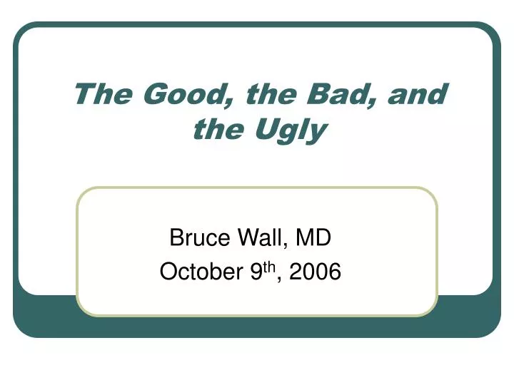 the good the bad and the ugly n.