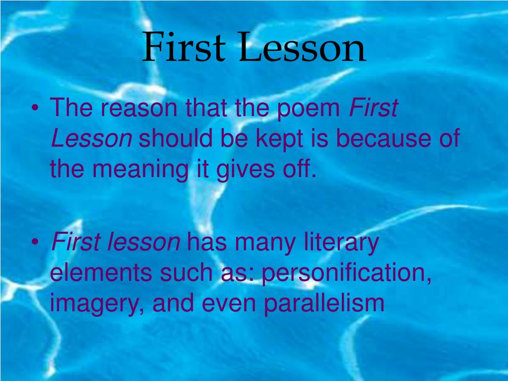 First lesson philip booth