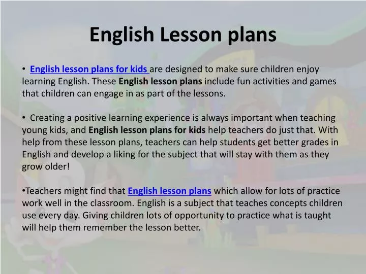 english lesson plans english lesson plans