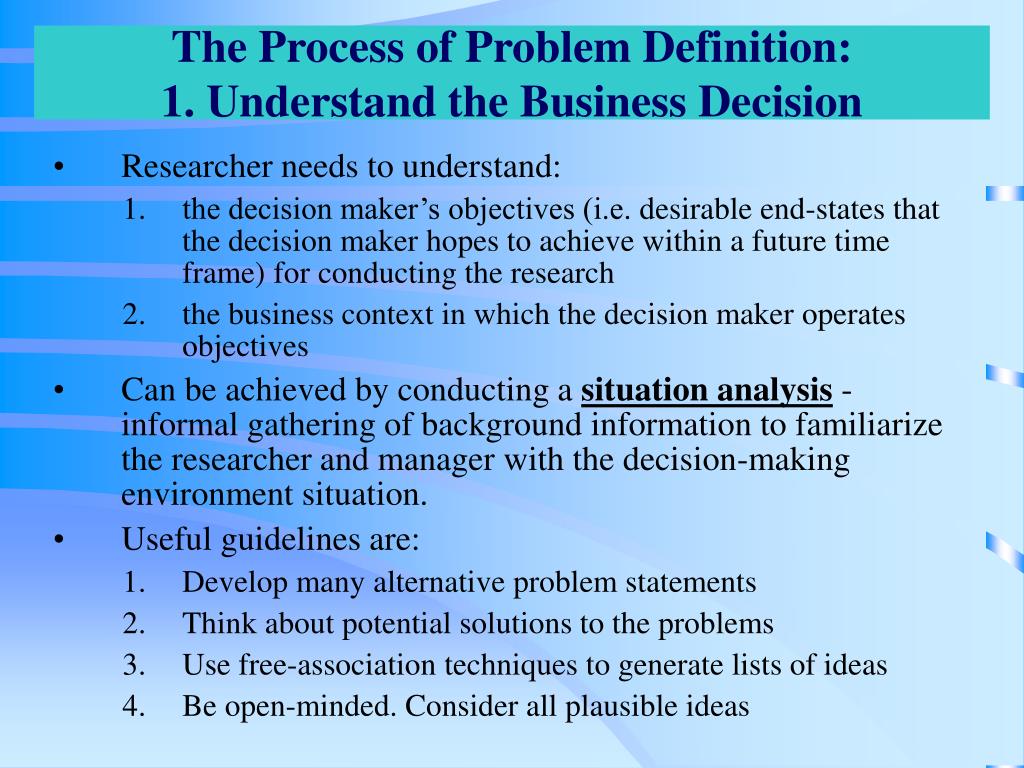 Ppt problem definition and the research proposal reference zikmund