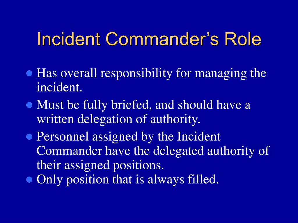 when making operational assignments the incident commander
