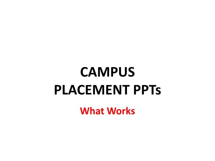 campus placement ppts n.