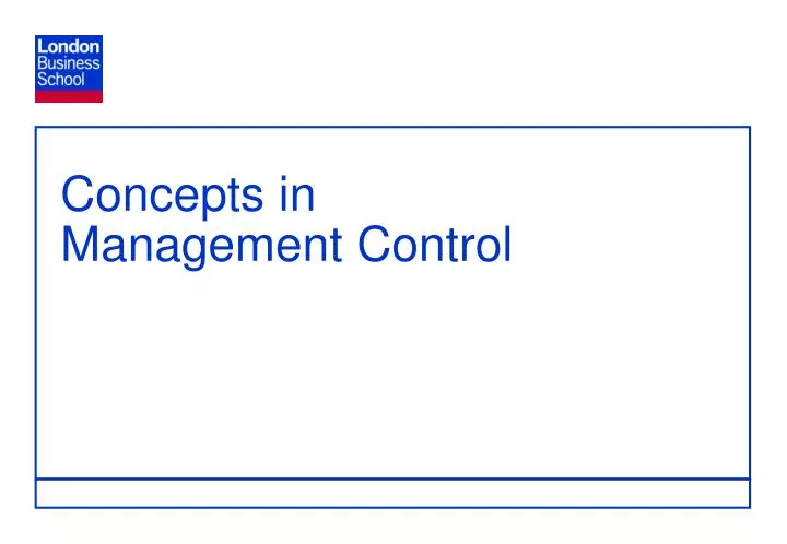 concepts in management control n.