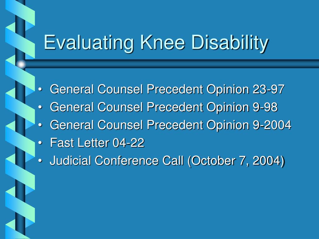 PPT Evaluating Knee Disability PowerPoint Presentation