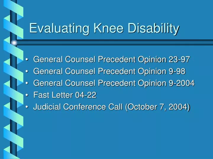 evaluating knee disability n.