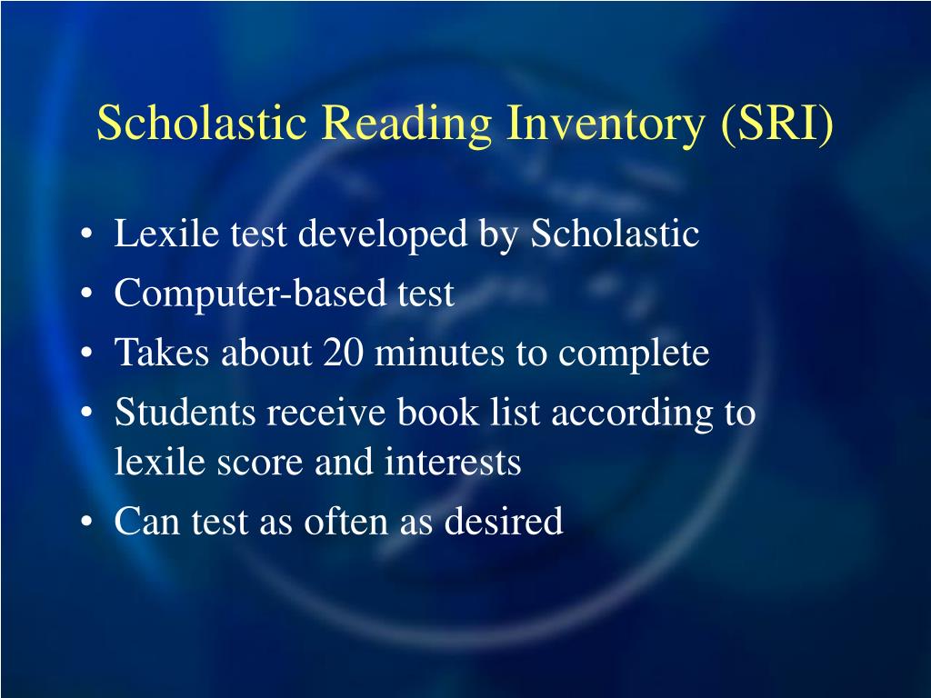 Scholastic Reading Inventory Lexile Score Chart