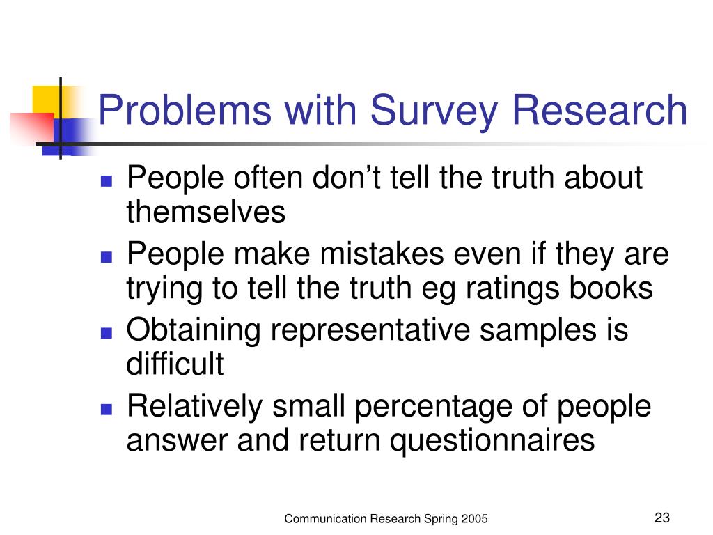 research problems with surveys