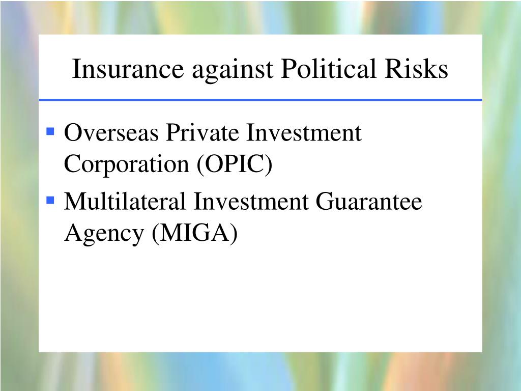 Political risks insurance jobs