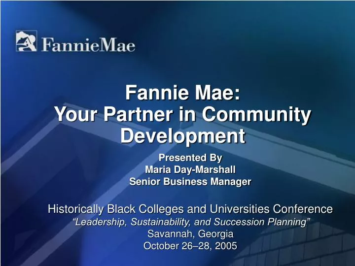 fannie mae your partner in community development n.