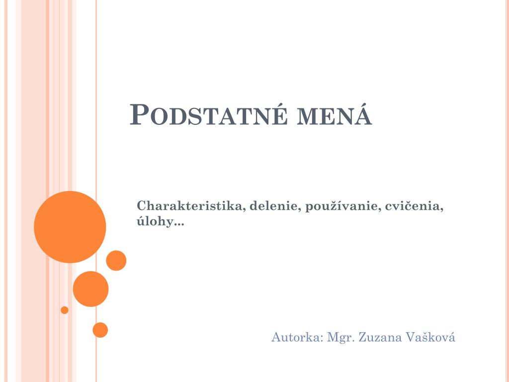 PPT - Podstatné mená PowerPoint Presentation, free download - ID:411997