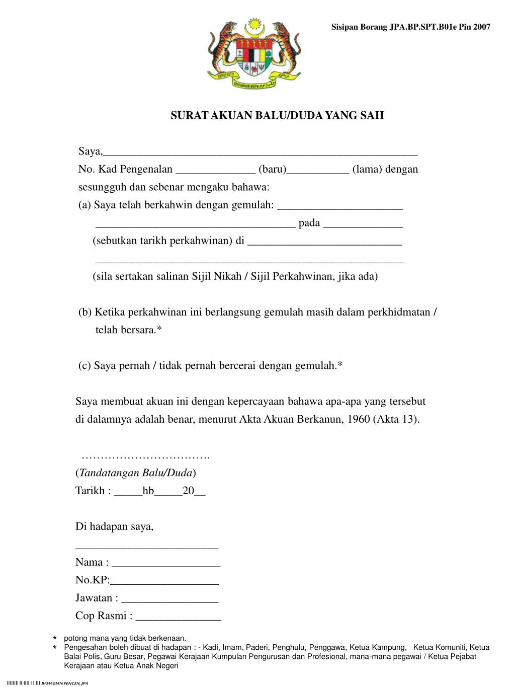 Surat Akaun Pengesahahn Calon Pp-Ppt