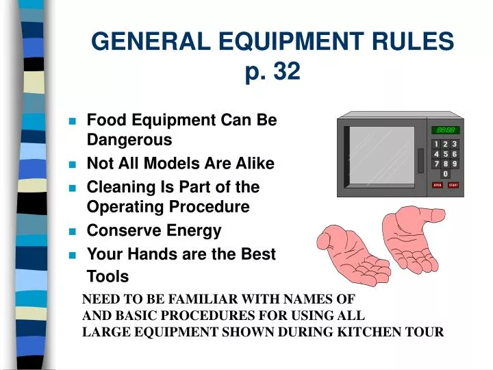 general equipment rules p 32 n.