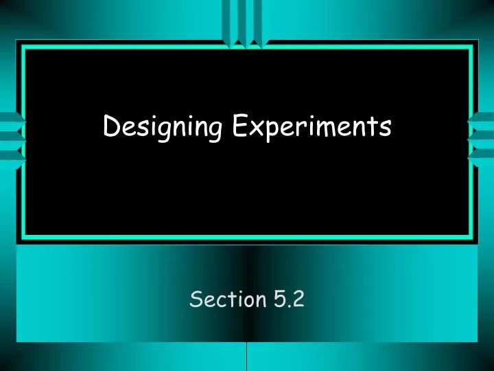 designing experiments n.
