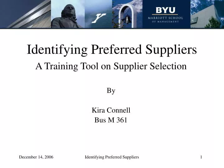 identifying preferred suppliers n.