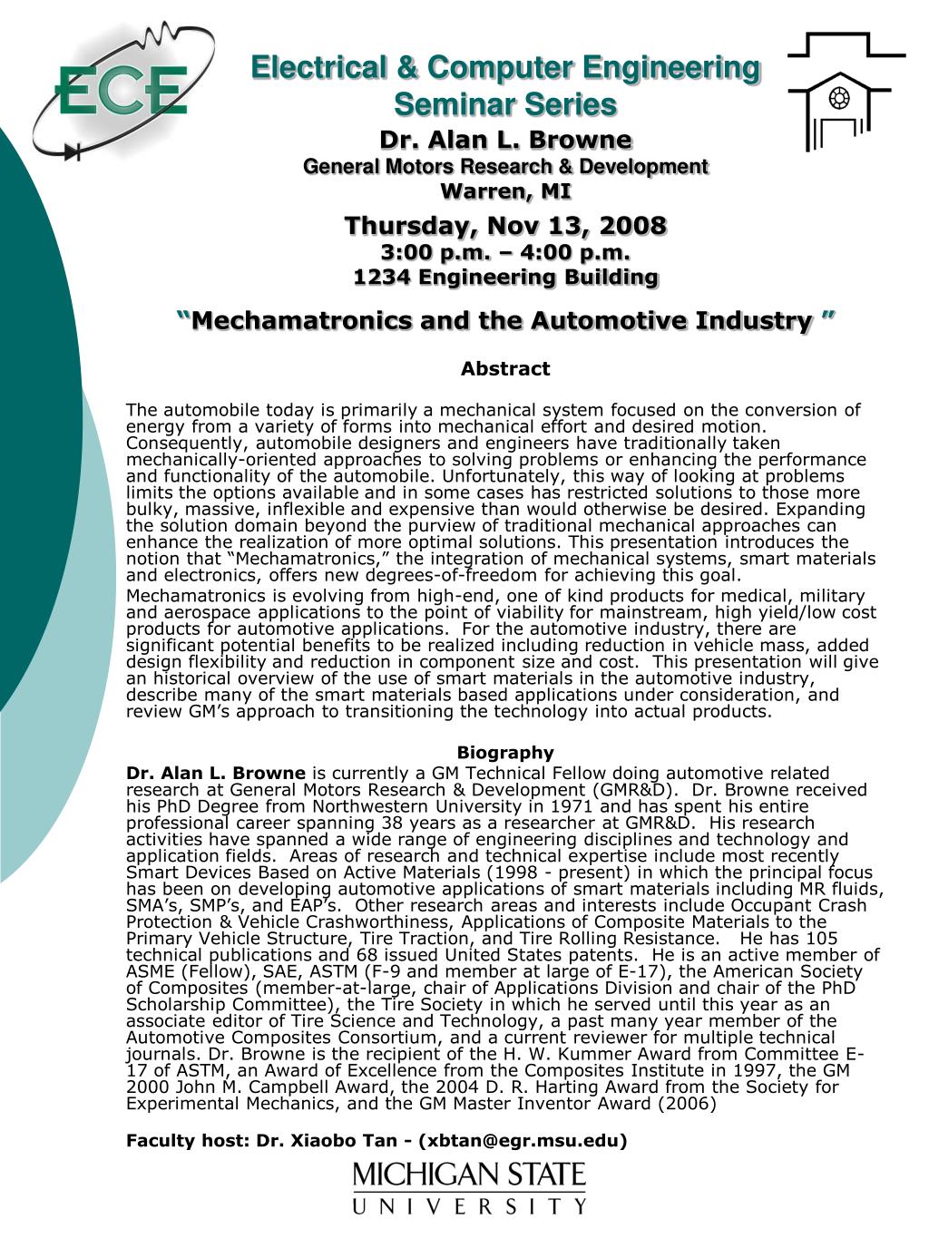 computer engineering automotive industry