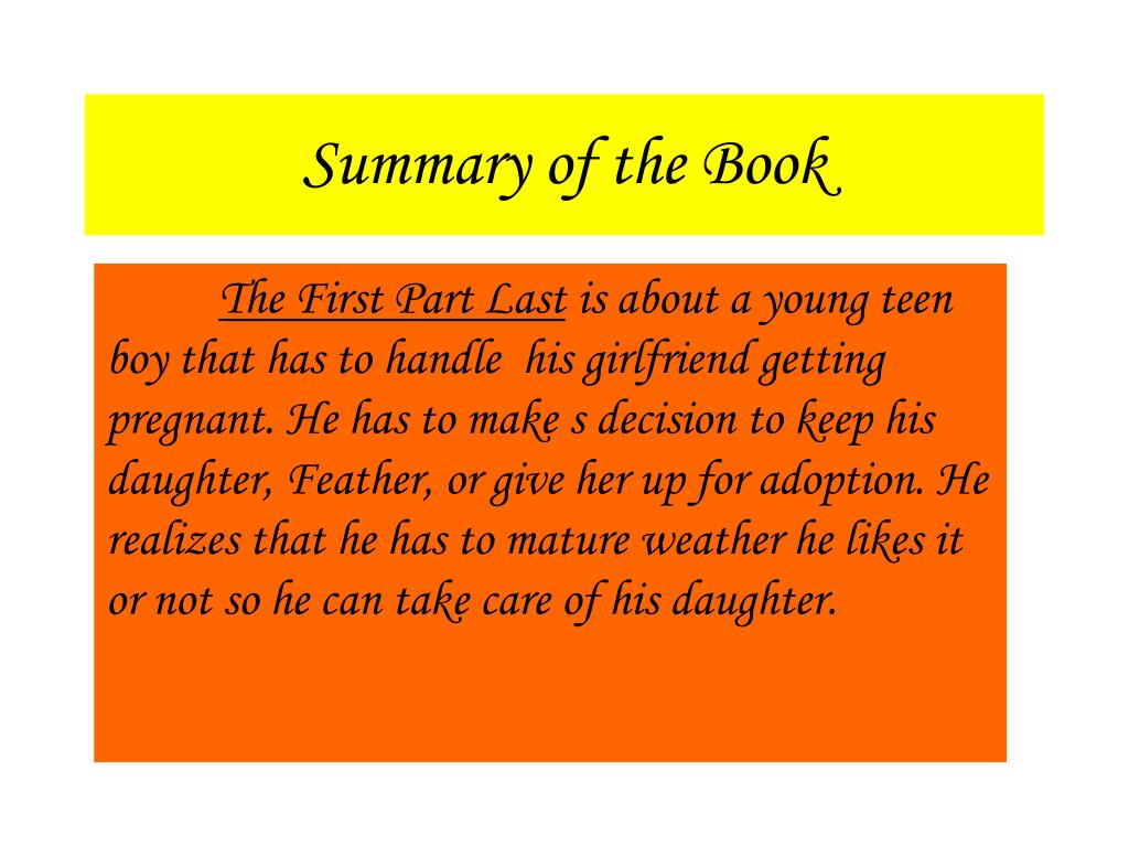 Ppt the first part last by angela johnson powerpoint presentation