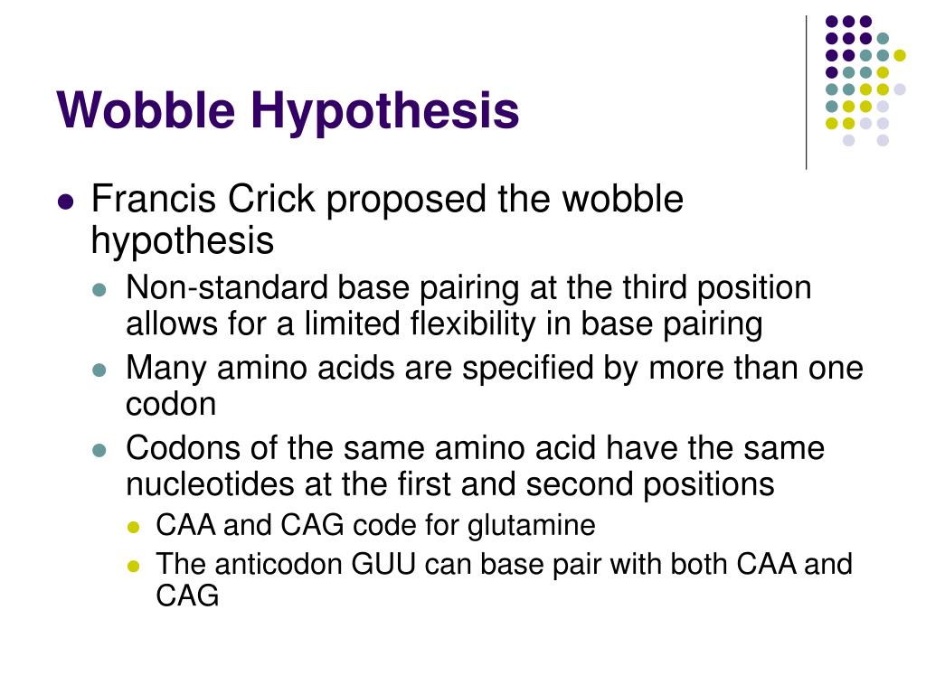 features of wobble hypothesis