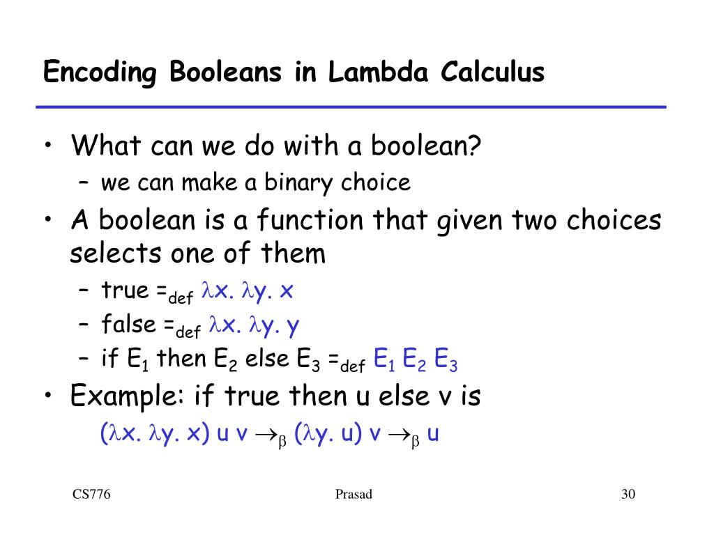 lambda calculus boolean