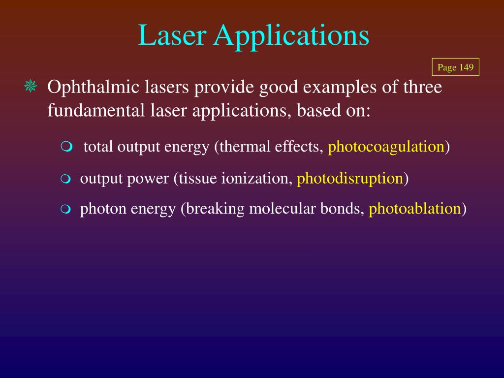PPT - Laser Applications PowerPoint Presentation - ID:416956