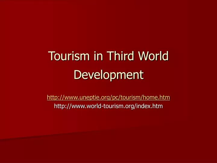 tourism in third world development n.