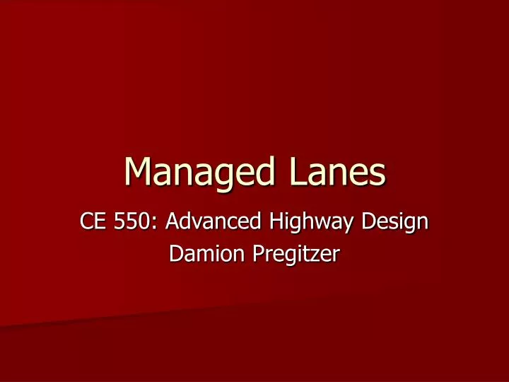 managed lanes n.