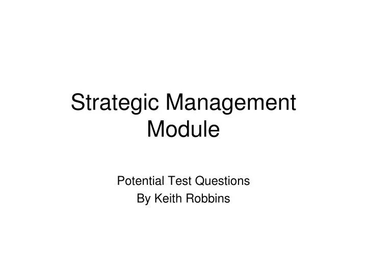 strategic management module n.