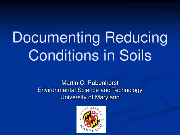 documenting reducing conditions in soils n.