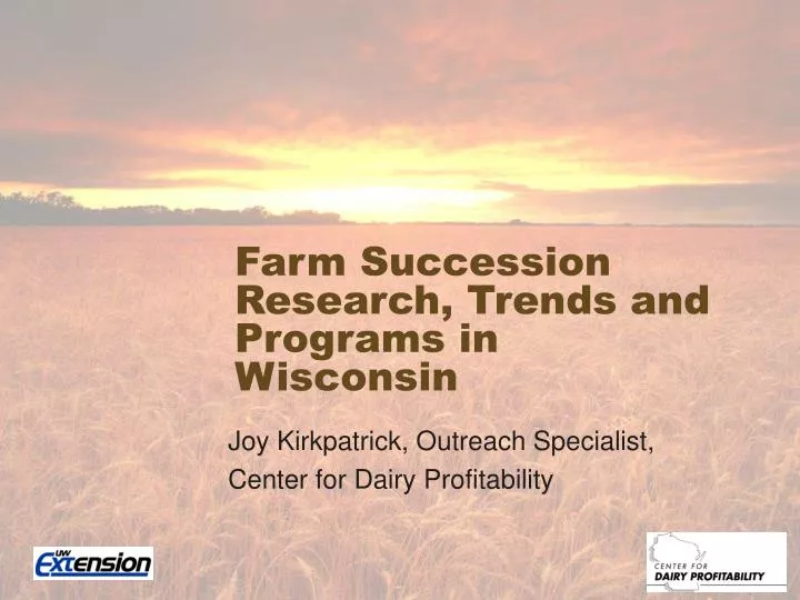 farm succession research trends and programs in wisconsin n.