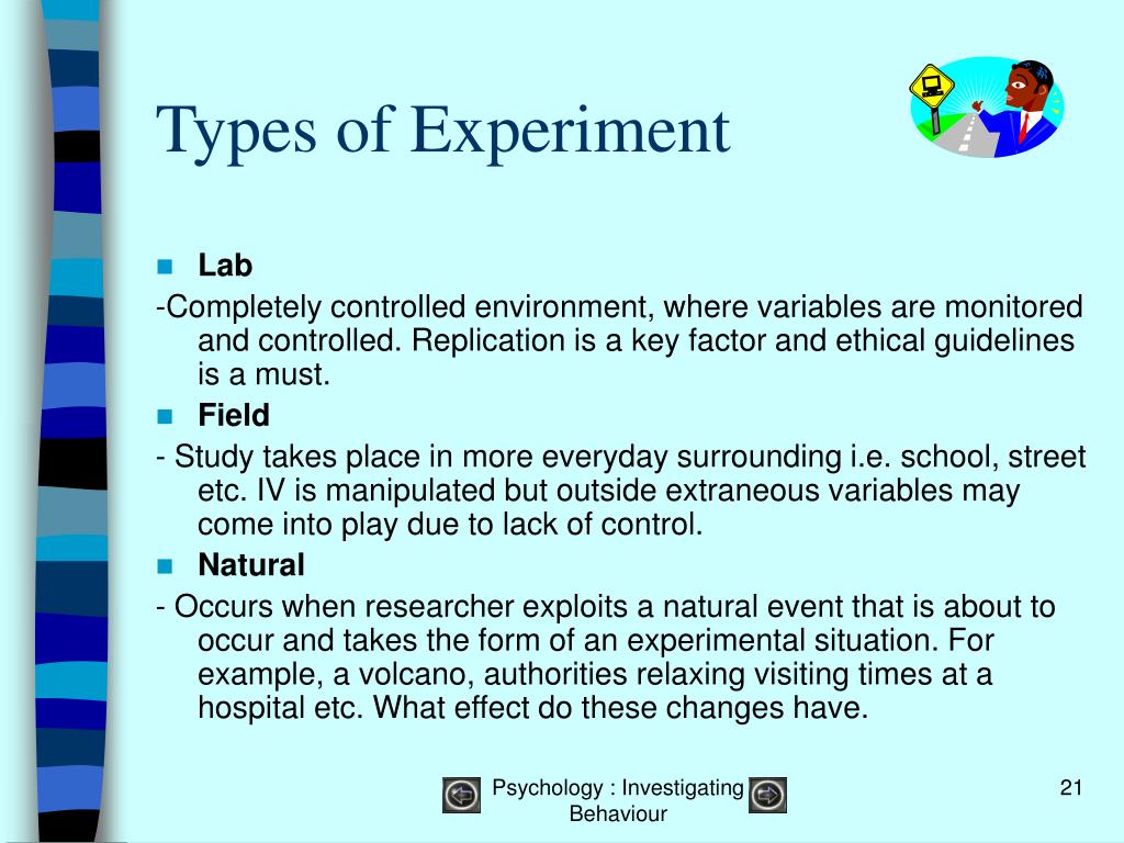types of research in experiment