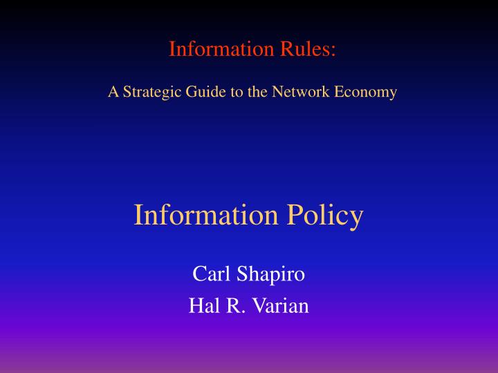 information policy n.