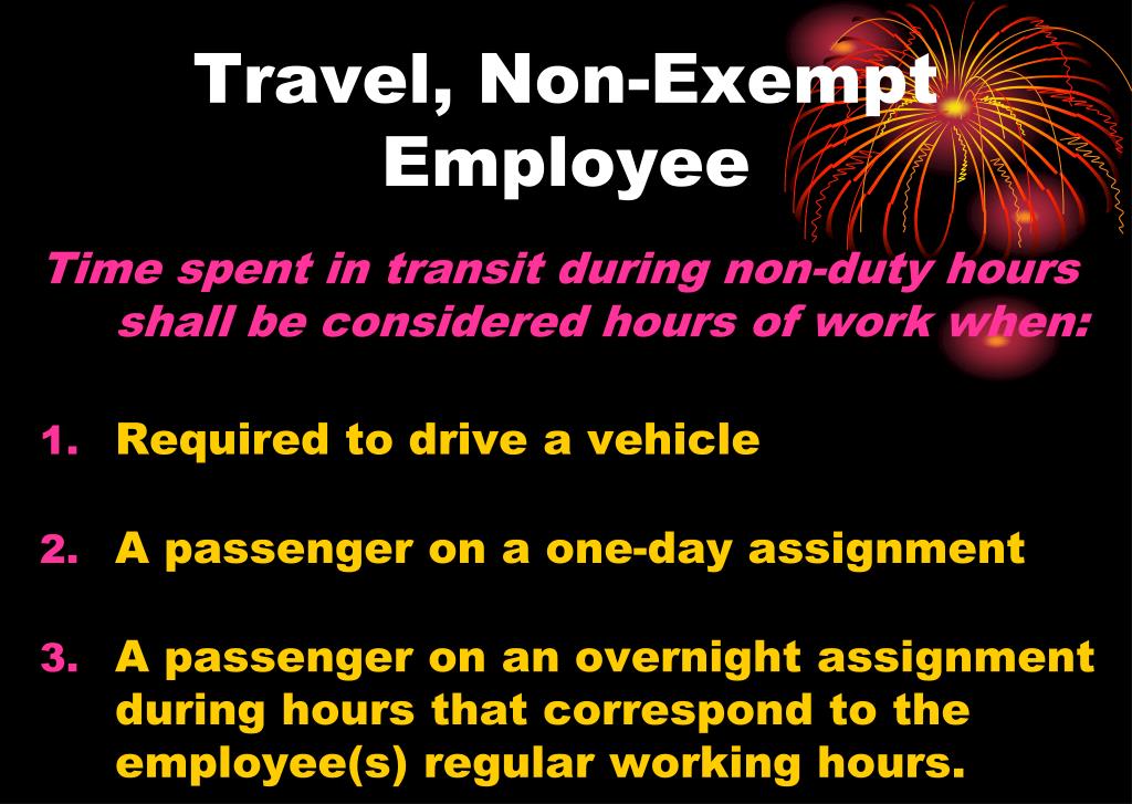 nonexempt employee travel pay