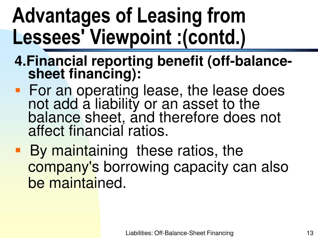 PPT - Liabilities: Off-Balance-Sheet Financing PowerPoint  