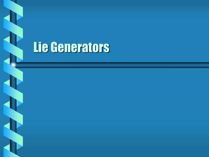 lie generators n.