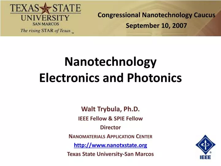 nanotechnology electronics and photonics n.