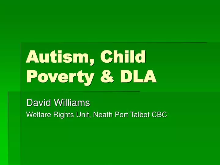 autism child poverty dla n.