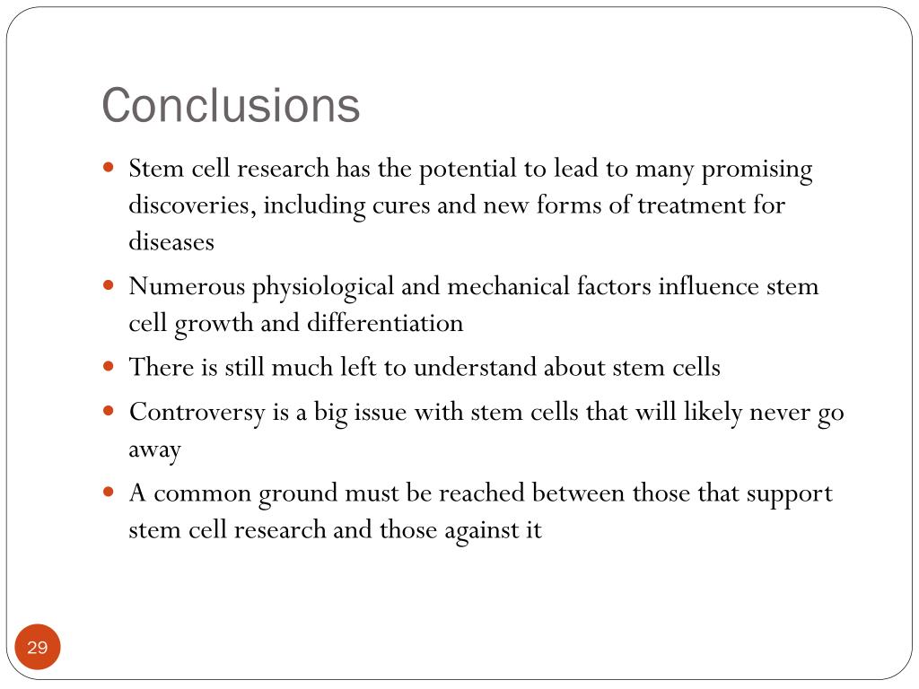 conclusion of stem cell research essay