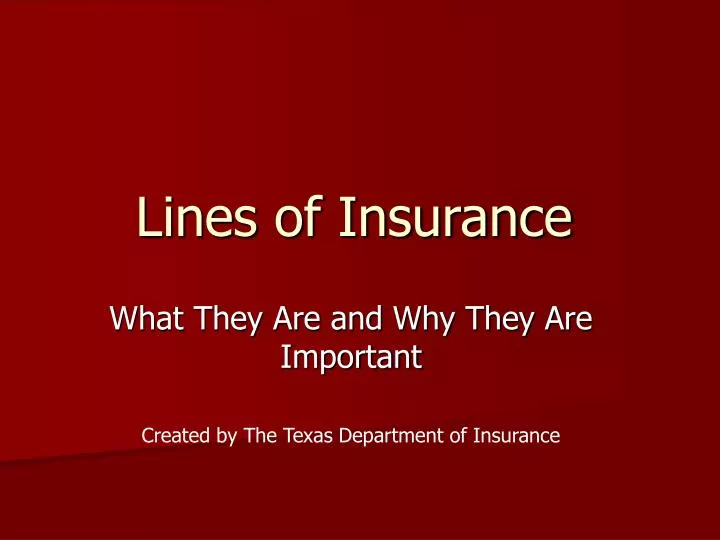 lines of insurance n.