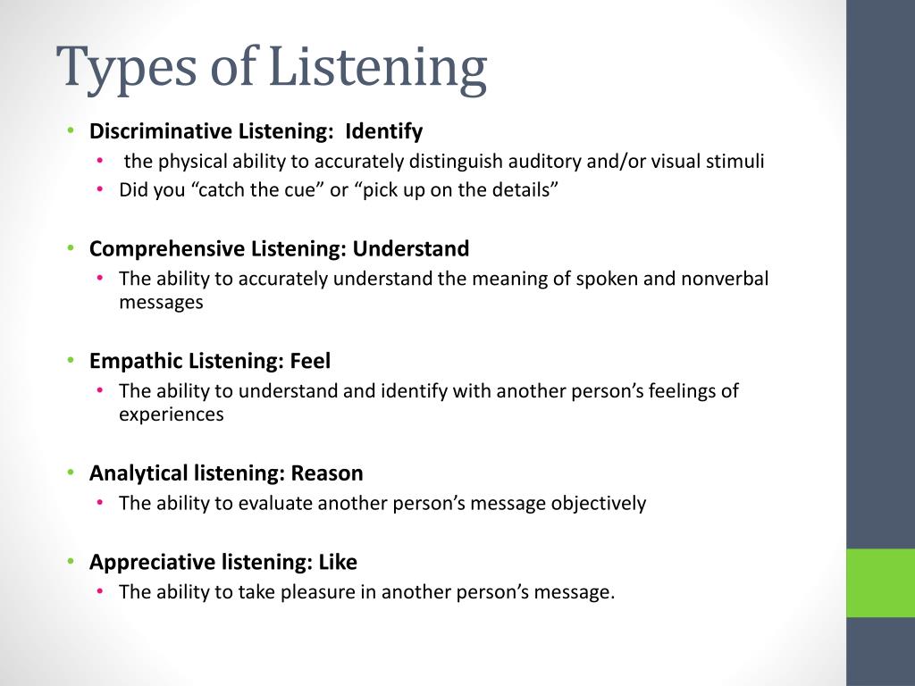 5 types of listening with examples