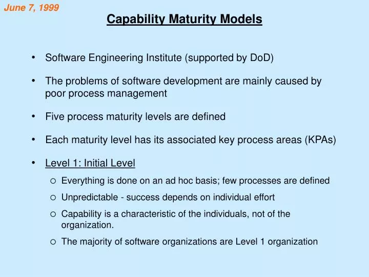 capability maturity models n.