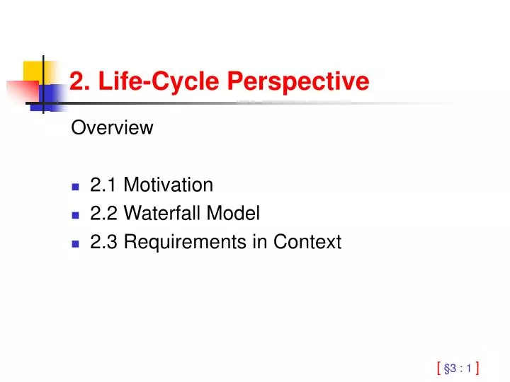 2 life cycle perspective n.